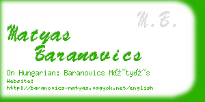 matyas baranovics business card